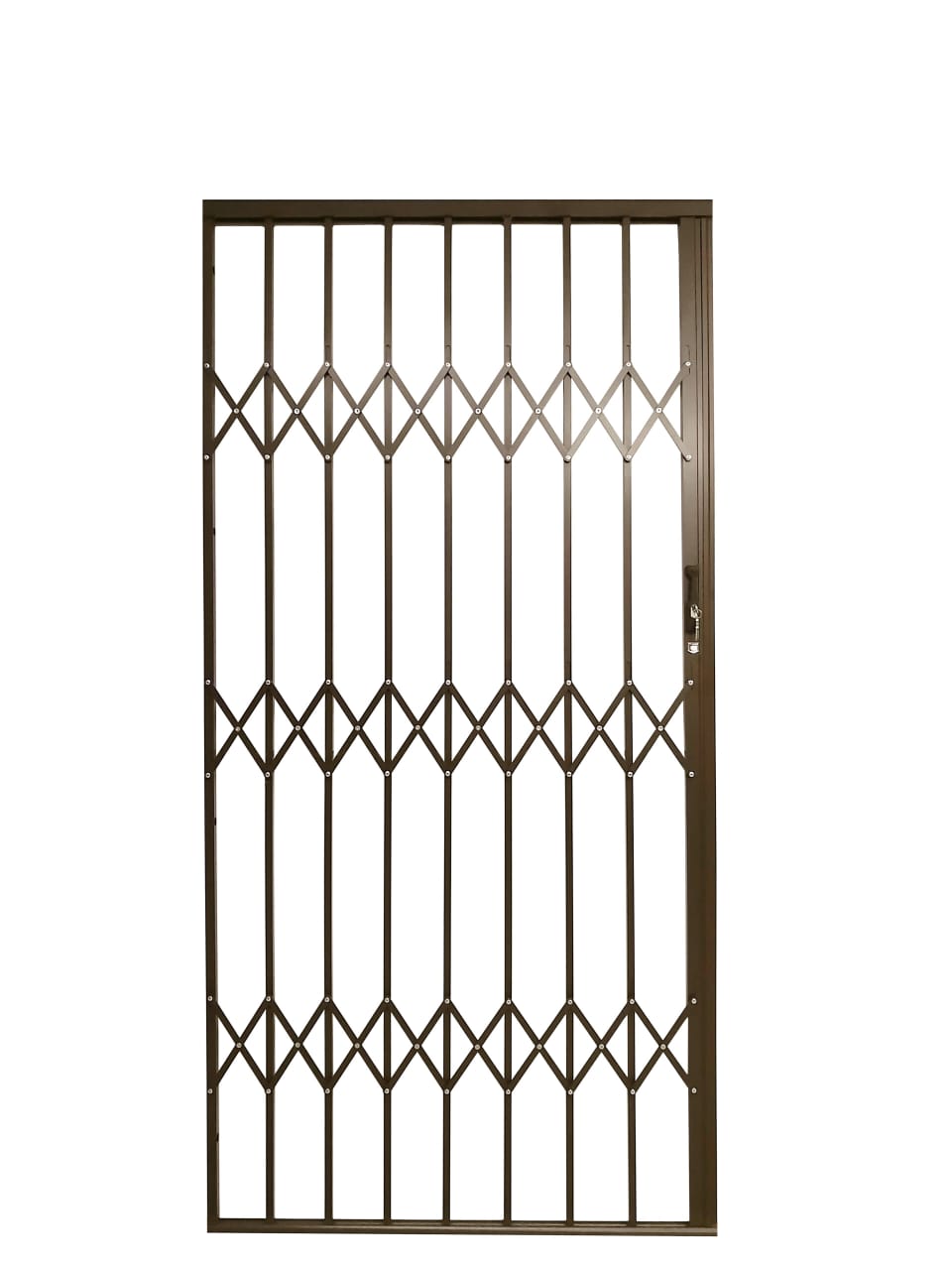 Brown burglar trellis gate